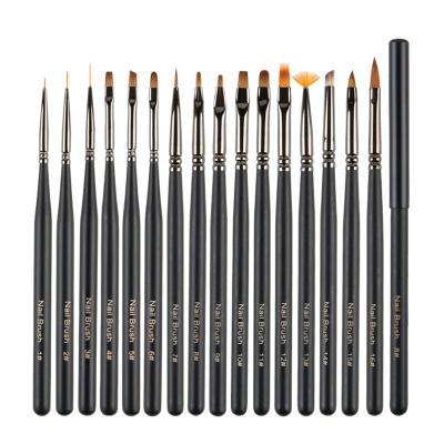 China Amazon Eco-Friendly Online Customize Kolinsky Professional Pure Acrylic Manicure Tool Detailed Detailed Nail Art Brush Set for sale