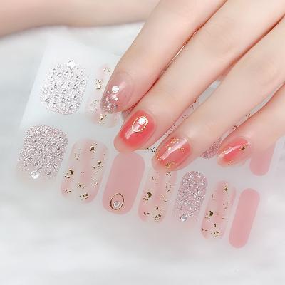 China 2D Colored Semi Cured Popular Special Pattern Decoration 2D Gel Nail Strips Laser Multi-design Decal Nail Art Self Adhesive Sticker for sale