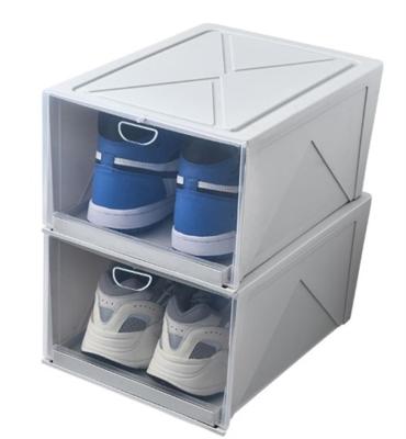 China Viable Hot Selling Plastic Basketball Shoes Stackable Clear Collection Box Shoes Storage Display Container DIY Cabinet for sale