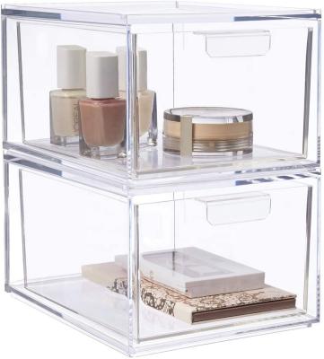 China Drawers Bathroom Shelves Stackable Cosmetic Organizer for Storing Skincare Basics for sale