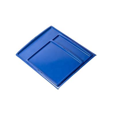 China Sustainable Airline Serving Trays 1/2 Blue Plastic Tray For Restaurant Food Service for sale