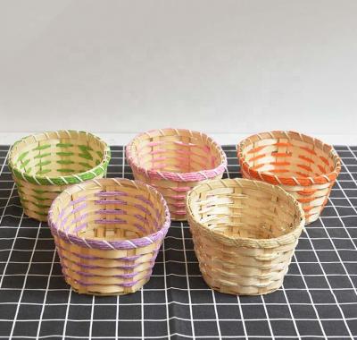 China Viable Hot Sales Storage Breadfruit Vegetable Egg Basket Woven Gift Handmade Bamboo Basket for sale