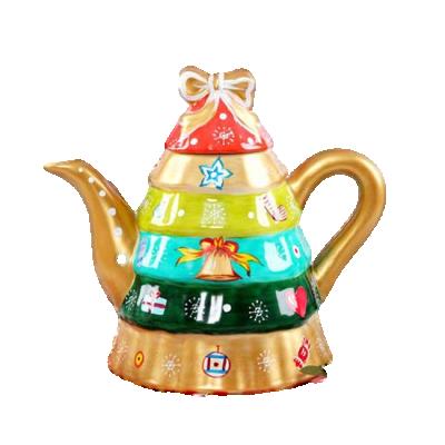 China Sustainable Tree Design Christmas Ceramic Teapot, Porcelain Teapot for sale