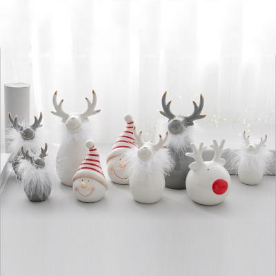 China Drinkware / Home Decoration Snowman Elk Christmas Gift Ceramic Ornaments Home Christmas / Gift OH24 for sale