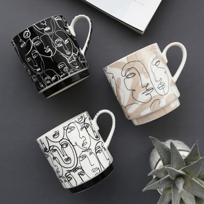 China Sustainable Fashion Stacked Mug MG21 Stacking Mugs Ceramic Coffee Mug With Decal Wholesale for sale