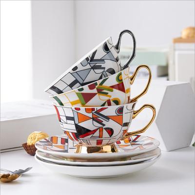 China SU72 China Sustainable Ceramic Tea Cup And Saucer Coffee Cup And Saucer With Spoon for sale