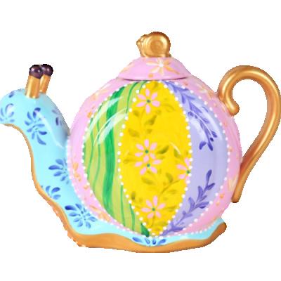 China Viable Colorful Small Snail Modeling Gold Ceramic Hand Painted Handle Pot Coffee Pastoral Style Teapot for sale