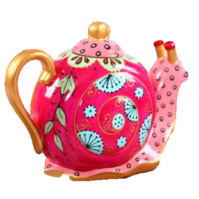 China Red Hand Painted Animal Pattern Eco-friendly Kettle Lovely Model Ceramic Teapot Viable For Kids for sale