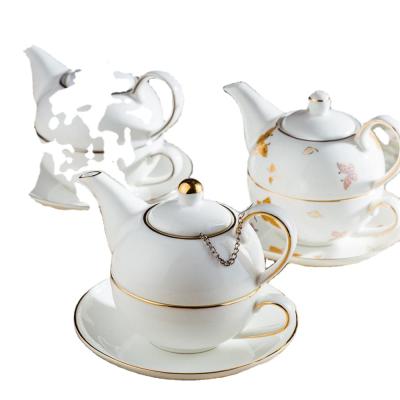 China Sustainable Ceramic Material And Coffee&Tea Sets Type Drinkware Teapot And Mug Set For A for sale