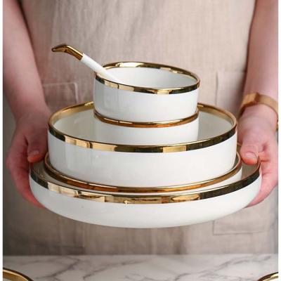 China Sustainable 18 Under Glazed Porcelain Dinnerware Set Charger Plates Ceramic Dinnerware for sale