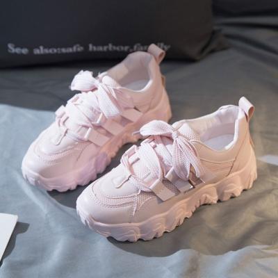 China New 2021 trend small tide shoes fashion thick-soled thick-soled chiffon cake student dad shoes female net red white CIA sneakers wholesale for sale