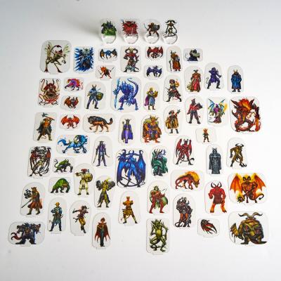 China Fantasy tabletop flat plastic miniatures game props D&D RPGS game standee toy acrylic characters printed on clear acrylic for sale