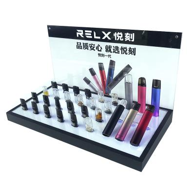 China Bottle Rack Tobacco Dispensary Smoking Displays Led Counter Cigarette Acrylic Vape Display Tray Cabinet for sale