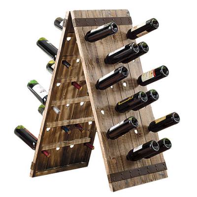 China KAIXIN Wine Racks Wooden One Frame Wine Rack Retail Floor Display Rack Shelf Trash Rack For Champagne Wine Whiskey Rum for sale