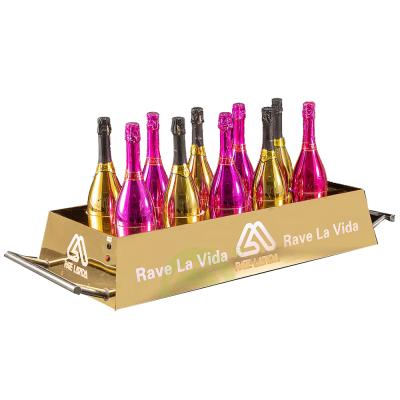 China KX0094 Miami bottle rack nightclub champagne vodka wine acrylic led VIP bottle float presenter carrier for club bar lounge party event for sale