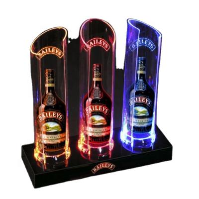 China Custom Made KAIXIN Wine Rack Illuminated Led Light Wood Back Bar Bottle Display Glorifiers For Tequila, Rum, Vodka, Wine, Whiskey for sale