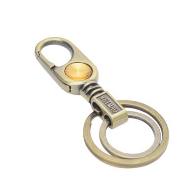 China Eco-Friendly Luxury Zinc Alloy Snap Hook With Double Rings Key Chain for sale