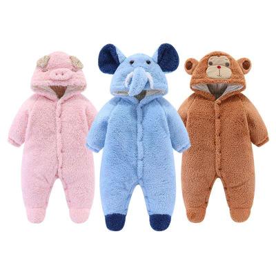 China Winter soft cozy eco-friendly baby animal shape jumpsuits for men and women baby romper warmth thickened baby winter clothes for sale