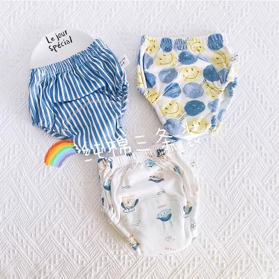 China Printed Baby Training Pants 6 Diaper Pants Gauze Diaper Pocket Baby Learning Breathable Washable Baby Diapers for sale