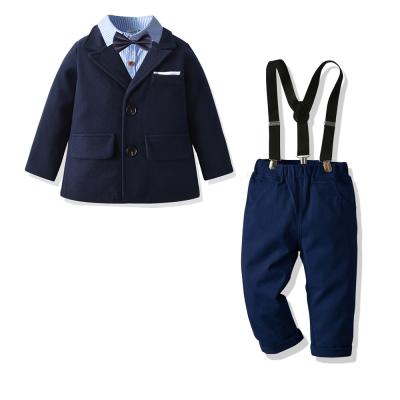 China New Casual Children's Suit Jacket Baby Boy Fall/Winter Lapel Shirt Suit Banquet Show Dress for sale