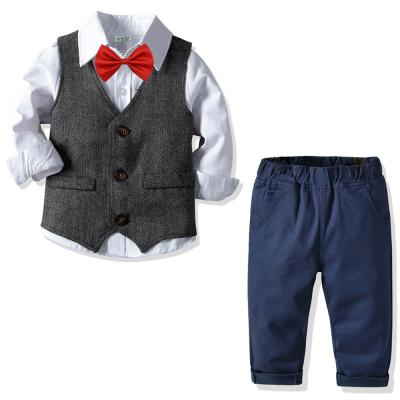 China Casual Children's Vest Long Sleeve Shirt Stretch Pants Suit Baby Boy Baby Gentleman Long for sale