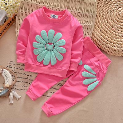 China The spring and autumn new children's suit women's casual middle and the sun flower of the small children's suit 2 pieces for sale