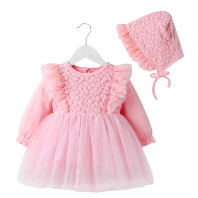 China Anti-wrinkle baby dress 1 year old babies dress autumn baby princess long sleeve dress for sale