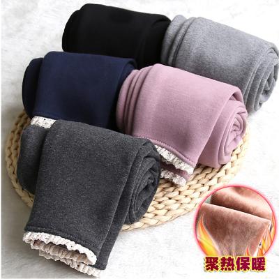 China Color Fade Proof Girls Plus Velvet Bottoming Thick Cotton Pants Girls Outer Wear Gaiters Autumn And Winter Children Clothes for sale