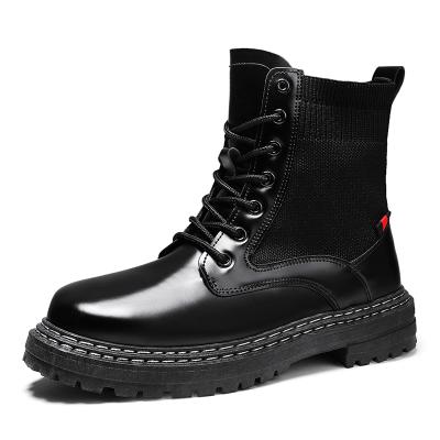 China Factory Wholesale Fashion Motorcycle Boots Lightweight Trim Leather Martin Boots Men's High Top Retro Tooling Boots for sale