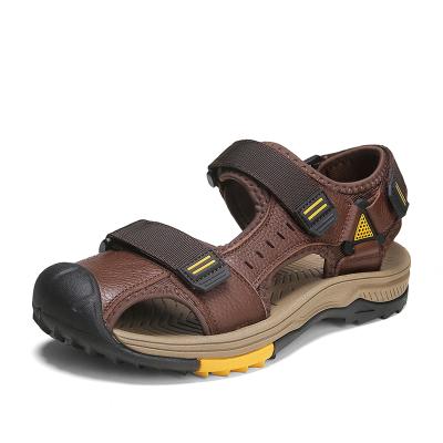 China Summer Sale Comfortable Breathable Beach Warm Outdoor Anti-skid Sandals Men Leather Trim Sandals for sale