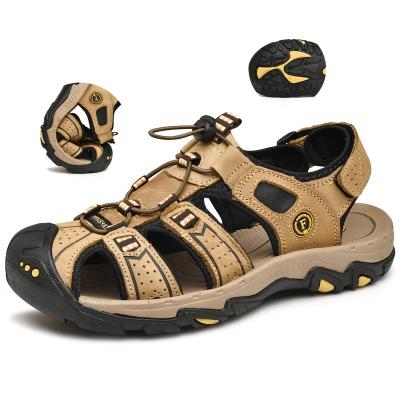 China 2021 New Product Summer Breathable Outdoor Beach Sandals Comfortable Breathable Men Leather Trim Sandals for sale