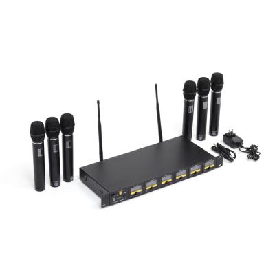 China High Quality Professional Wireless 6 Channel Headset Microphone Instrument Microphone System for sale