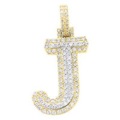 China Custom Hiphop Solid 10K Gold Letter Pendant With Pass Diamond Tester Moissanite Diamond Iced Out Pendant For Hiphop Jewelry for sale