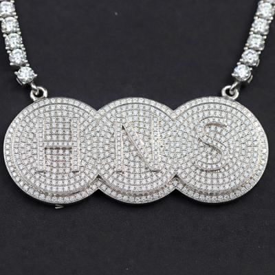 China Hiphop Exclusive Custom Design Letter 925 Silver Free Fire Moissanite Diamond Ice Bling Pendant For Mans Hiphop Jewelry for sale