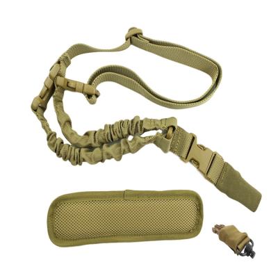 China Nylon Heavy Duty Tactical Hunting Bungee Single Point Gun Sling Qq Relase Swivel Rifle Rifle Strape Belt With Shoulder Pad for sale