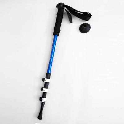 China Telescopic Folding EVA Outdoor Mountaineering Walking Stick 4 Section Anti Slip Climbing Climbing Crutches for sale