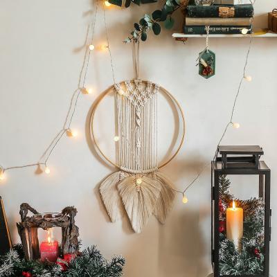 China Nordic Home Room Decor Traditional Macrame Wall Hanging Woven Nursery Decor Kids Dreamcatcher Dreamcatcher for sale