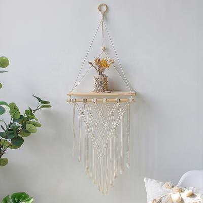 China Shelf Decor are Large Country Wall Decor Natural and High Quality Shelf Wall Hanging Macrame Plant Rustic Hanging Shelves for sale