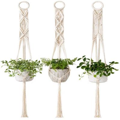 China Home Decor For Wall Hanging Planter Basket Flower Pot Holder Boho Home Interior Decor Boho Home Bedroom Living Room Gallery Macrame Plant Hanger Set 3 for sale