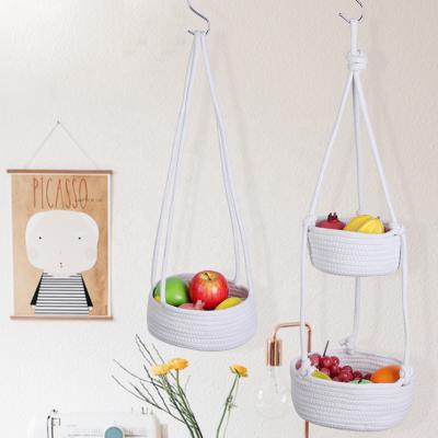 China Original Wall Mounted Macrame Plant Viable Hanger Macrame Fruit Hammock, Hanging Fruit Basket for sale