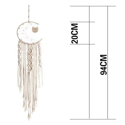 China Dreamy Circle Bridal Macrame Half Moon Metal Shower Tray Wall Hanging for sale