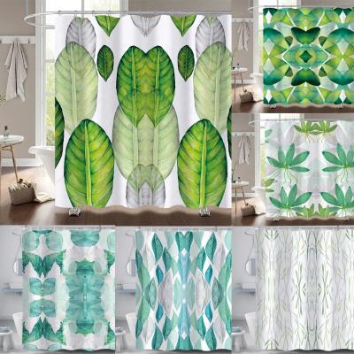 China Sustainable Custom Bohemian Bathroom Tub Home Decor Waterproof Durable Polyester Fabric Plant Leaves Fall Floral Shower Curtains for sale