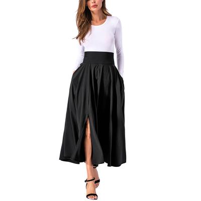 China New Design Women's Long Waist Anti-Static High Slit Fashion Loose Skirt A-Line Skirt for sale