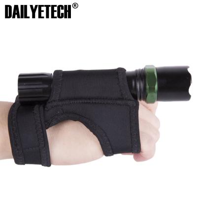 China Hand Strap Glove Hand Strap Mount Scuba Diving LED Flashlight Torch Soft Black Neoprene Underwater Outdoor Free Stand for sale