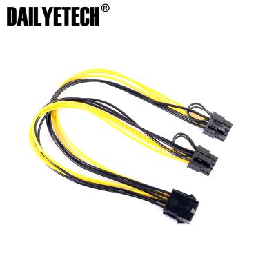 China Mining 22cm 8Pin CPU To Dual 6+2 Pin Graphics Card Power Supply Adapter Converter Cable for sale