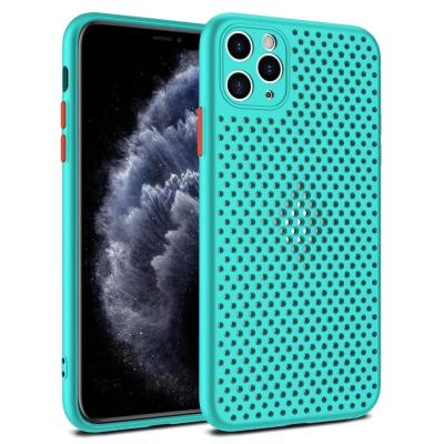 China Shockproof Mesh Heat Dissipation TPU Phone Case Cover For iphone 11 Breathable Case For iphone 12 pro for sale