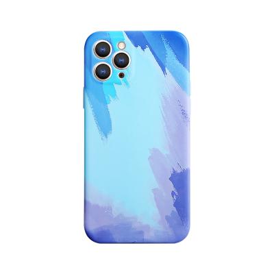 China New Colorful Watercolor Shockproof Silicone Phone Case For Iphone 12 12pro 12 Mini Soft Camera Protect Back Max Cover Case for sale