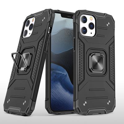 China 2021 Hot Selling Anti-drop Car Mount Ring Holder Back Cover Phone Case For Iphone 11 12 pro Shockproof PC TPU Phone Case for sale