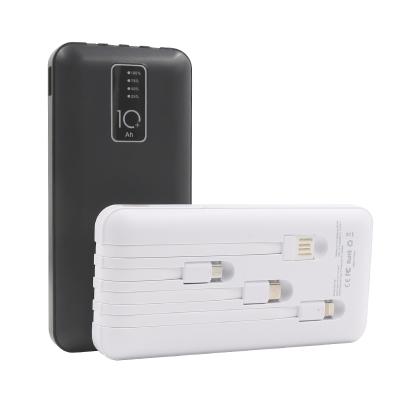 China Come With Line 3 Output + 1 Input Mini Power Bank Li-Polymer Battery Slim Digital Display 20000 mAh Power Bank for sale