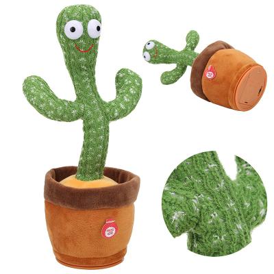 China Cute Animal Hot Products Cute Stuffed Doll Flowerpot Twisting Dancing Cactus Doll Singing Music Dancing Cactus Plush Talking Toy for sale